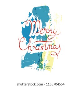 Merry Christmas. Hand drawn motivation quote. Creative vector typography concept for design and printing. Ready for cards, t-shirts, labels, stickers, posters.