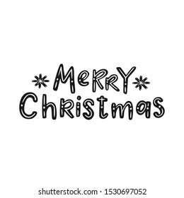 Merry Christmas. Hand drawn vector lettering.
