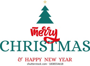 Merry Christmas hand drawn vector lettering. Creative Typography for Holiday Greetings Gift Poster. Modern calligraphy for cards, stickers, t-shirt, print, cover. Lettering for winter holiday design.