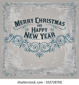 MERRY CHRISTMAS hand lettering 2016, vintage vector Illustration