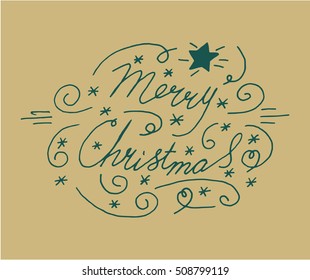 MERRY CHRISTMAS hand lettering