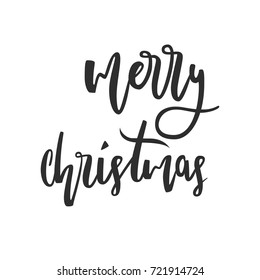Merry Christmas. Hand lettering calligraphic Christmas type poster