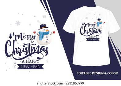 Merry Christmas hand lettering calligraphy white t-shirt, Christian religion quotes saying for print