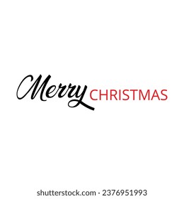 Merry Christmas hand lettering calligraphy isolated on a white and black background. Vector holiday illustration element. Merry Christmas script calligraphy. Merry Christmas Design