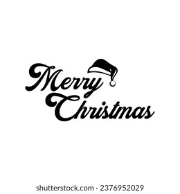 Merry Christmas hand lettering calligraphy isolated on a white and black background. Vector holiday illustration element. Merry Christmas script calligraphy. Merry Christmas Design