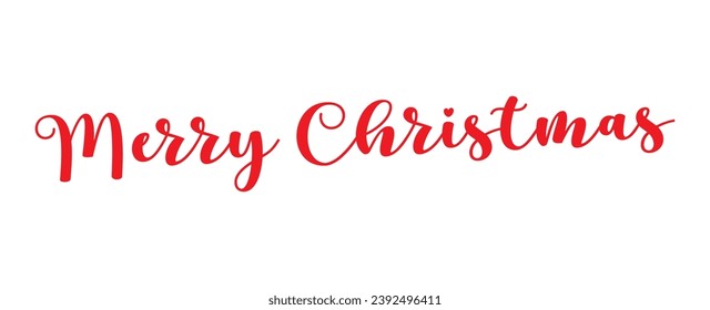 Merry christmas hand lettering calligraphy isolated on white background. Vector holiday illustration element. Merry Christmas script calligraphy