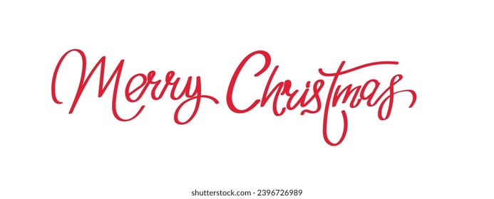 Merry christmas hand lettering calligraphy isolated vectror design illustration for banner.