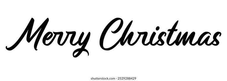 Merry Christmas hand lettering calligraphy isolated on white background. Vector holiday illustration element. Merry Christmas script calligraphy. EPS 10