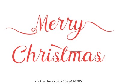 Merry christmas hand lettering calligraphy isolated on white background. Vector holiday illustration element. Merry Christmas script calligraphy. Merry Christmas calligraphy. Eps 10.
