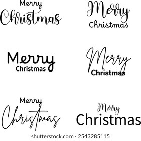 Merry christmas hand lettering calligraphy isolated on white background. Vector holiday illustration element. Merry Christmas script calligraphy