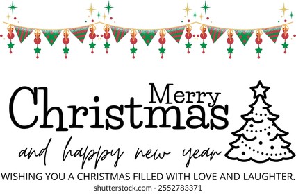 Merry christmas hand lettering calligraphy . Vector holiday illustration element. Merry Christmas script calligraphy