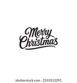 Merry christmas hand lettering calligraphy isolated on white background.