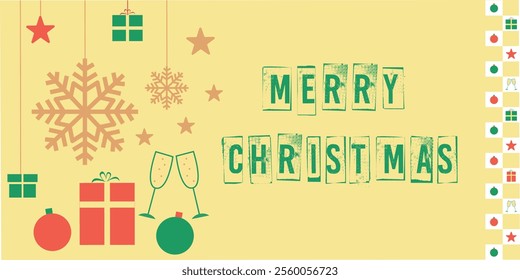 Merry Christmas hand lettering calligraphy isolated on cream background. eps Vector holiday illustration element. Merry Christmas script calligraphy. abstract background emblem design art. holiday. 