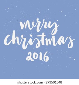 Merry Christmas. Hand lettering. Calligraphy. Greeting card.