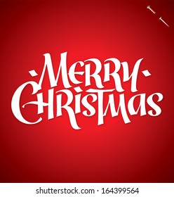 MERRY CHRISTMAS hand lettering -- custom handmade calligraphy, vector (eps10)