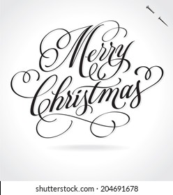 MERRY CHRISTMAS hand lettering -- custom handmade calligraphy, vector (eps8)