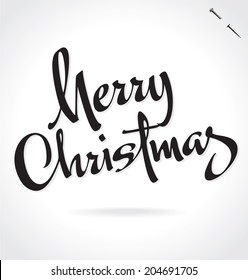 MERRY CHRISTMAS hand lettering -- custom handmade calligraphy, vector (eps8)