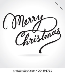 MERRY CHRISTMAS hand lettering -- custom handmade calligraphy, vector (eps8)