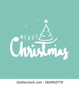 Merry Christmas Hand Lettering design, usable for banners, greeting cards, gifts etc. Vector illustration