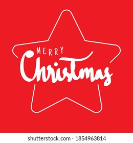 Merry Christmas Hand Lettering design, usable for banners, greeting cards, gifts etc. Vector illustration