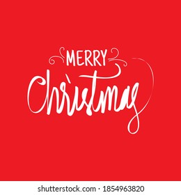 Merry Christmas Hand Lettering design, usable for banners, greeting cards, gifts etc. Vector illustration