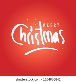 Merry Christmas Hand Lettering design, usable for banners, greeting cards, gifts etc. Vector illustration