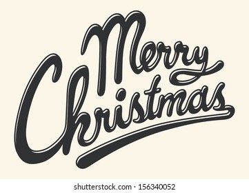 MERRY CHRISTMAS hand lettering greeting