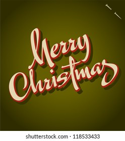 MERRY CHRISTMAS hand lettering - handmade calligraphy, vector (eps8)