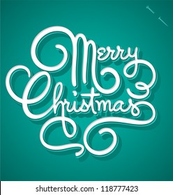 MERRY CHRISTMAS hand lettering - handmade calligraphy, vector (eps8)