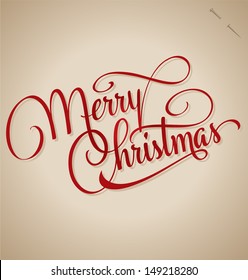 MERRY CHRISTMAS hand lettering -- handmade calligraphy, vector (eps8)