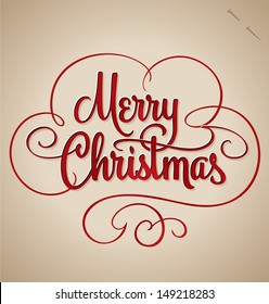 MERRY CHRISTMAS hand lettering -- handmade calligraphy, vector (eps8)
