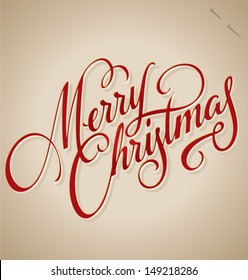 MERRY CHRISTMAS hand lettering -- handmade calligraphy, vector (eps8)