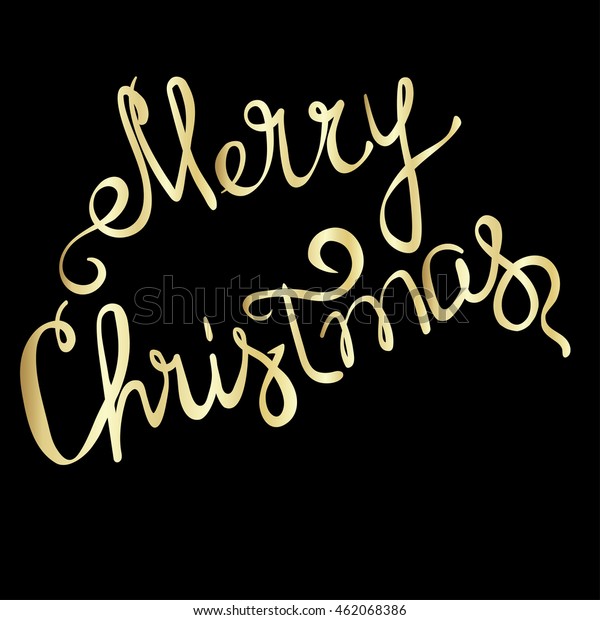 Merry Christmas Hand Lettering Handmade Calligraphy Stock Vector ...