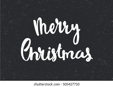 Merry Christmas. Hand lettering holiday quote. Modern calligraphy festive text illustration for card or poster