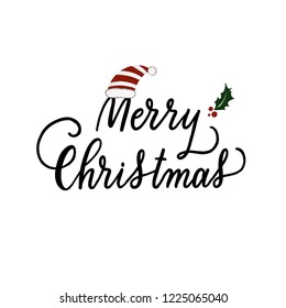 Merry Christmas -  hand lettering inscription vector.