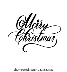 Merry Christmas hand lettering inscription.