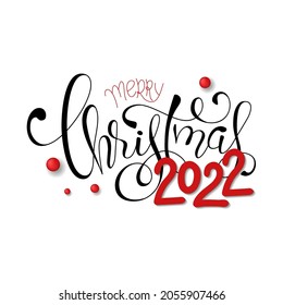 Merry Christmas hand Lettering  Inscription to winter holiday design, Calligraphic. Christmas Xmas and Happy New Year Greeting Card, banner. vector