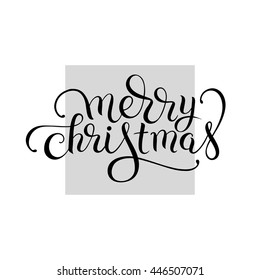merry christmas hand lettering inscription, vector illustration