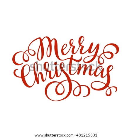 Merry Christmas Hand Lettering Inscription Hand Stock Vector (Royalty