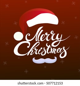 Merry Christmas hand lettering isolated on white.