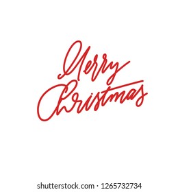 Merry Christmas  -  hand lettering round desiign inscription vector.