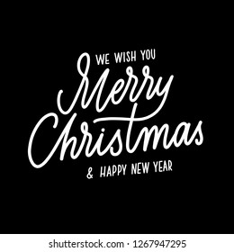 Merry Christmas -  hand lettering round desiign inscription vector.