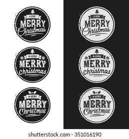Merry Christmas hand lettering Set Of Typographic Design