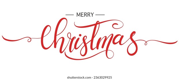 Merry christmas hand lettering typography vector illustration 