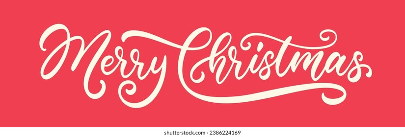 Merry Christmas hand lettering typography for banner