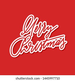 Merry Christmas - hand lettering vector.