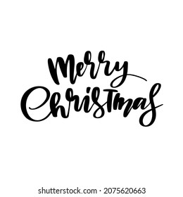 Merry Christmas hand lettering. Vector printable hand letters