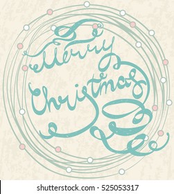 MERRY CHRISTMAS hand lettering, vector handmade calligraphy