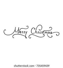 Merry Christmas hand lettering. Vector calligraphy.