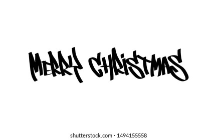 Merry Christmas hand write graffiti font